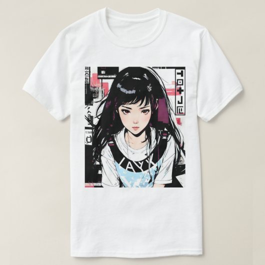 Cool Aesthetic Japanese Anime Girl T-shirt (Design voorkant)