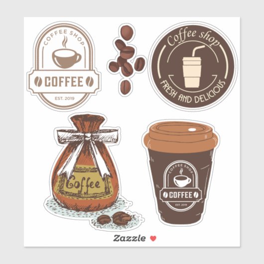 Cool afbeelding voor koffieliefhebbers Brown Scrap Sticker (Vel)