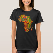 Cool Africa Map Kente Cloth for Men African Women  T-shirt (Voorkant)