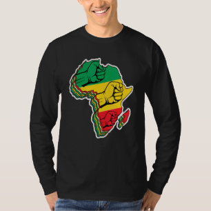 Cool Africa Map Kente Cloth for Men African Women T-shirt