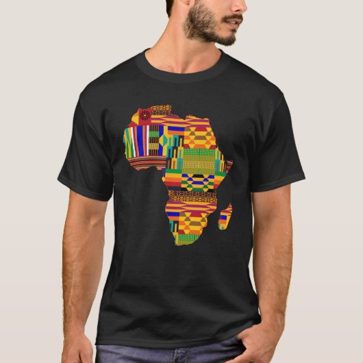 Cool Africa Map Kente Cloth For Wo African Lover T-shirt (Voorkant)