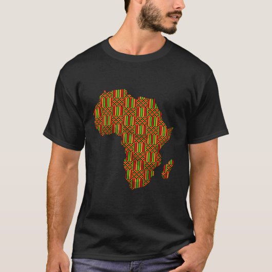 Cool Africa Map Kente Cloth Gift for Men Women AFR T-shirt (Voorkant)