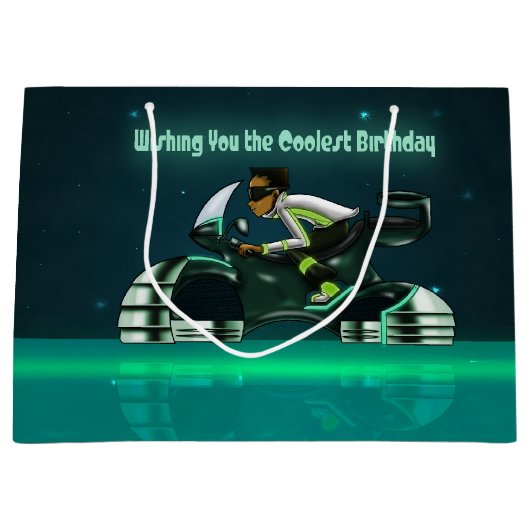 Cool African Boy Birthday Groot Cadeauzakje (Voorkant)