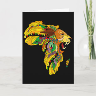 Cool Afrika Kaart Leeuw Tril Afrikaanse Koning Zwa