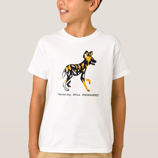 Cool Afrikaanse wilde hond - Bedreigde dieren graf T-shirt (Voorkant)