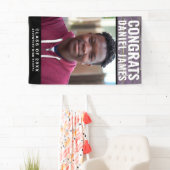 Cool Afstuderen Congrats Foto Paars Brick 2023 Spandoek (Insitu)