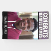 Cool Afstuderen Congrats Foto Paars Brick 2023 Spandoek (Horizontaal)