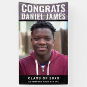 Cool Afstuderen Congrats Foto Paars Brick 2023 Spandoek (Verticaal)