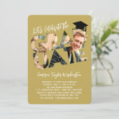 Cool Afstuderen Cutout Foto Modern Graduation Part Kaart (Staand voorkant)