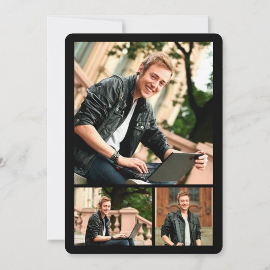 Cool Afstuderen Cutout Foto Modern Graduation Part Kaart (Achterkant)