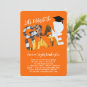 Cool Afstuderen Cutout Foto Modern Graduation Part Kaart (Staand voorkant)