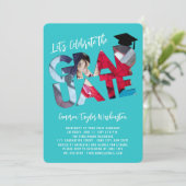 Cool Afstuderen Cutout Foto Modern Graduation Part Kaart (Staand voorkant)