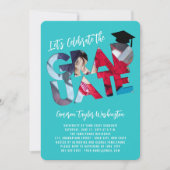 Cool Afstuderen Cutout Foto Modern Graduation Part Kaart (Voorkant)