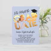 Cool Afstuderen Cutout Foto Modern Graduation Part Kaart (Staand voorkant)
