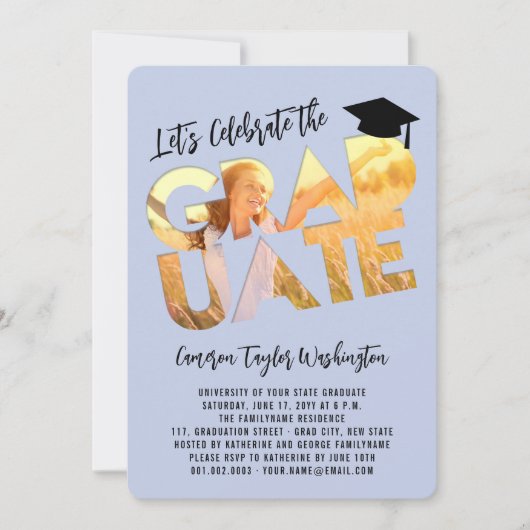 Cool Afstuderen Cutout Foto Modern Graduation Part Kaart (Voorkant)