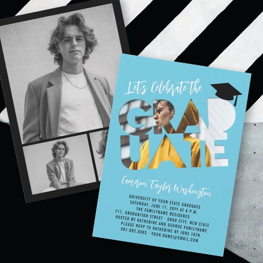 Cool Afstuderen Cutout Foto Modern Graduation Part Kaart