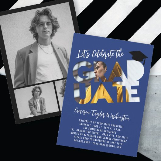 Cool Afstuderen Cutout Foto Modern Graduation Part Kaart