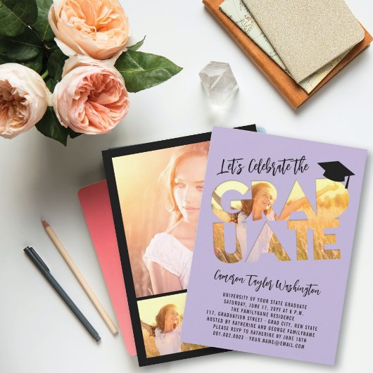 Cool Afstuderen Cutout Foto Modern Graduation Part Kaart