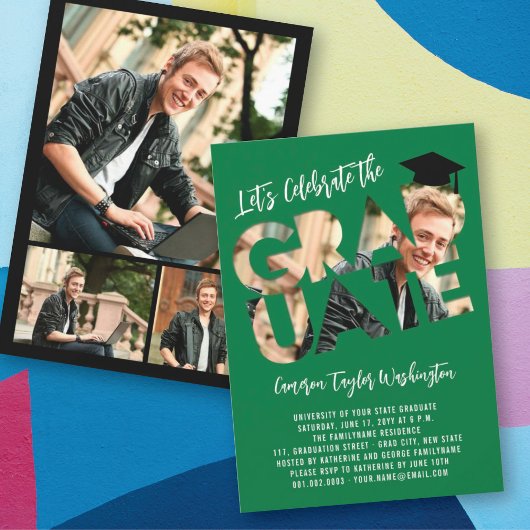 Cool Afstuderen Cutout Foto Modern Graduation Part Kaart