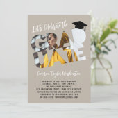 Cool Afstuderen Cutout Foto Modern Graduation Part Kaart (Staand voorkant)