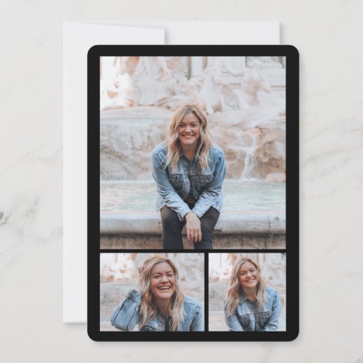 Cool Afstuderen Cutout Foto Modern Graduation Part Kaart (Achterkant)