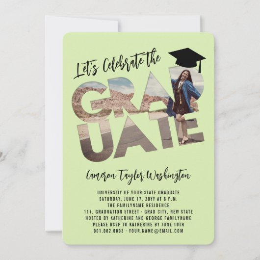 Cool Afstuderen Cutout Foto Modern Graduation Part Kaart (Voorkant)