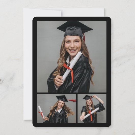 Cool Afstuderen Cutout Foto Modern Graduation Part Kaart (Achterkant)