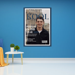 Cool Afstuderen Fake Magazine Hoesje Blauw Poster
