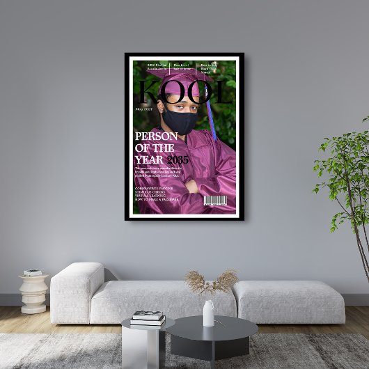 Cool Afstuderen Fake Magazine Hoesje Foto zwart Poster