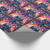 Cool Afstuderen man met mooie auto op maat Cadeaupapier (Hoek)