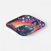 Cool Afstuderen man met mooie auto op maat Papieren Bordje (Gebogen)