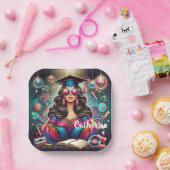 Cool Afstuderen Meisje Disco Party Custom Papieren Bordje (Feest)