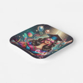 Cool Afstuderen Meisje Disco Party Custom Papieren Bordje (Gebogen)