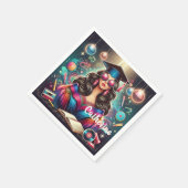 Cool Afstuderen Meisje Disco Party Custom Servet (Hoek)