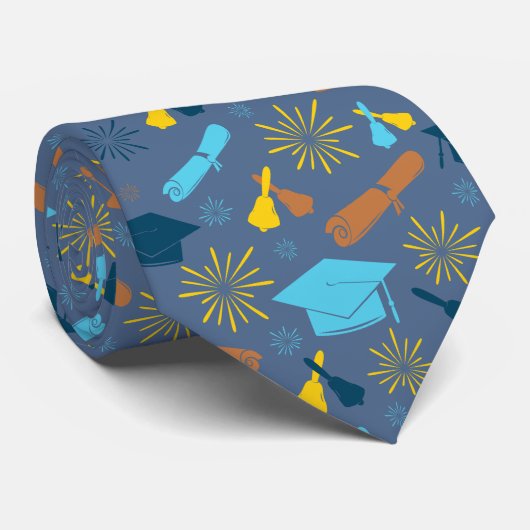 Cool Afstuderen Thema Blue Stropdas (Opgerold)