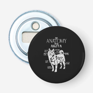 Cool Akita Anatomy Clos Gifts Hondenliefhebbers Button Flesopener