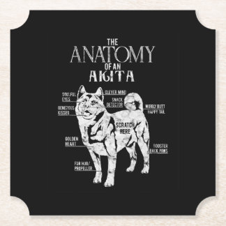Cool Akita Anatomy Clos Gifts Hondenliefhebbers Kartonnen Onderzetters