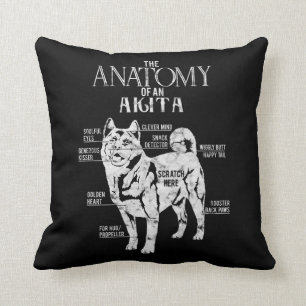 Cool Akita Anatomy Clos Gifts Hondenliefhebbers Kussen