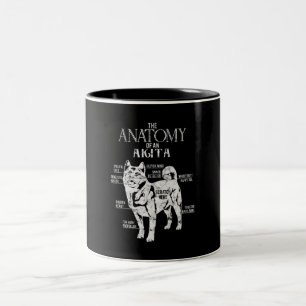 Cool Akita Anatomy Clos Gifts Hondenliefhebbers Tweekleurige Koffiemok