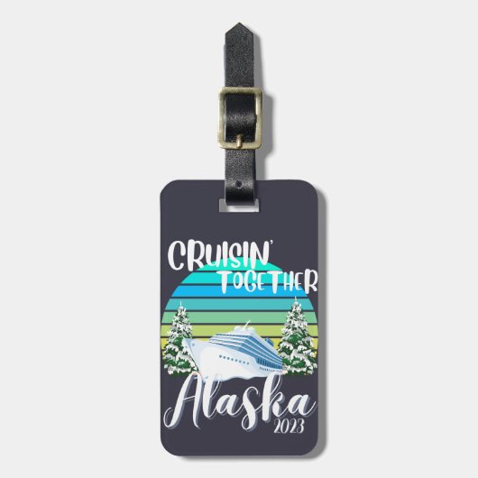 Cool Alaska Cruise 2023 Familie Vriend Groep Reize Bagagelabel (Voorkant verticaal)