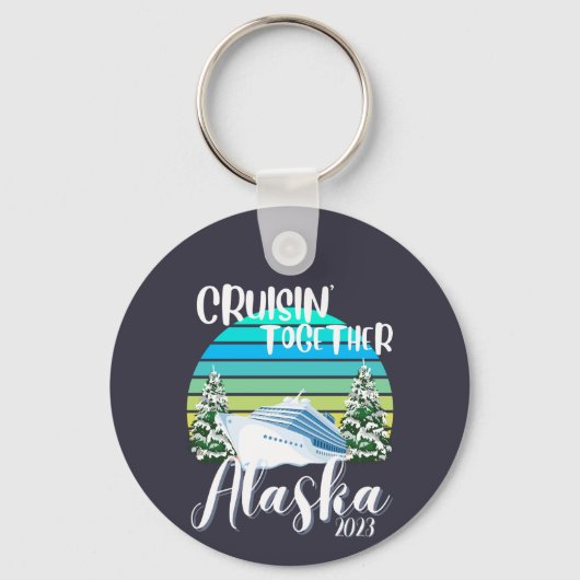 Cool Alaska Cruise 2023 Familie Vriend Groep Reize Sleutelhanger (Voorkant)