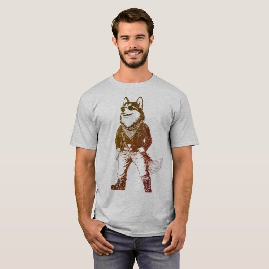 Cool Alaskan Malamute Rapper met zonnebril T-shirt (Voorkant volledig)