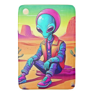 Cool Alien Desert Chillin Badmat