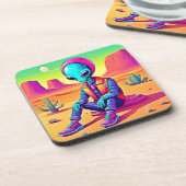 Cool Alien Desert Chillin Bier Onderzetter (Linkerzijde)