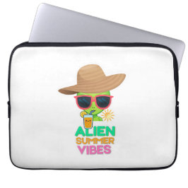 Cool Alien Zomer Vakantie Sfeer Laptop Sleeve