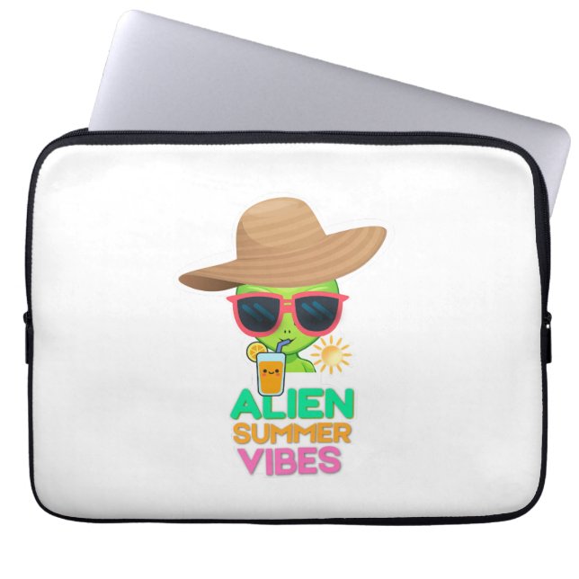 Cool Alien Zomer Vakantie Sfeer Laptop Sleeve (Voorkant)