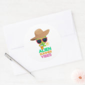 Cool Alien Zomer Vakantie Sfeer Ronde Sticker (Envelop)