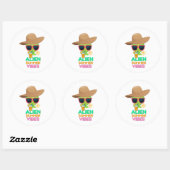 Cool Alien Zomer Vakantie Sfeer Ronde Sticker (Vel)