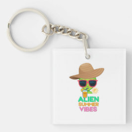 Cool Alien Zomer Vakantie Sfeer Sleutelhanger