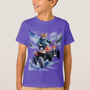 Cool All Terrain Vehicle Cat Fun Waterverf T-shirt